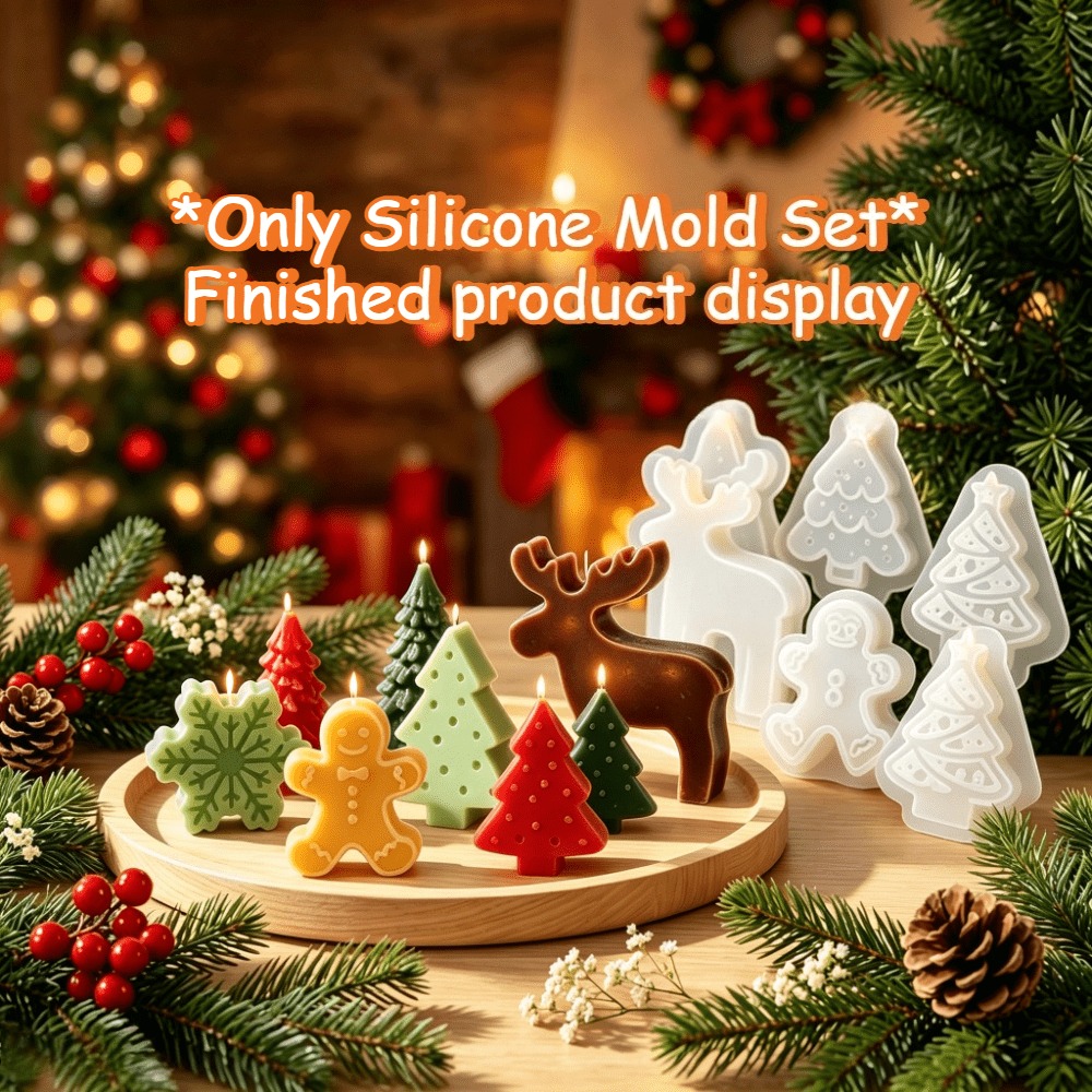 Holiday Candle Set - Set di 6 Stampi in Silicone