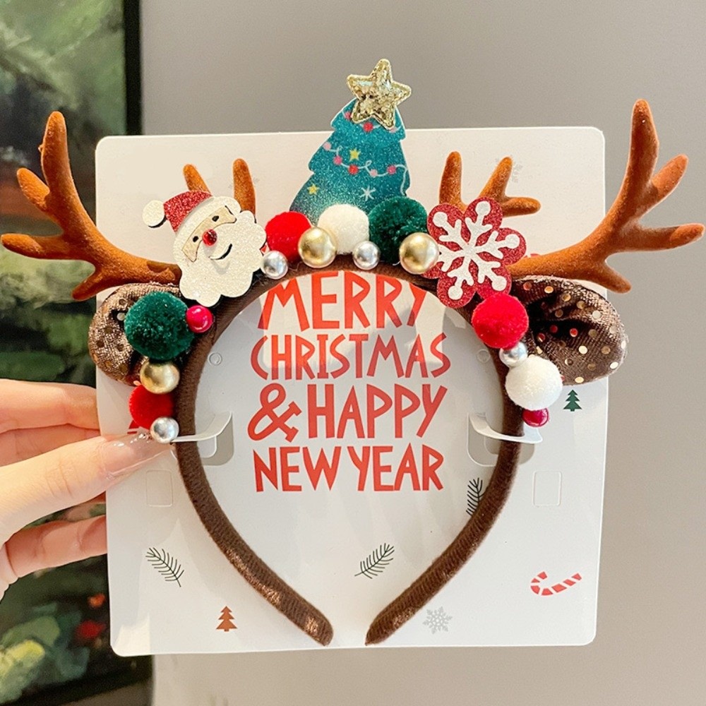 Reindeer Antlers Headband - Carino Cerchietto in Velluto Rosso con