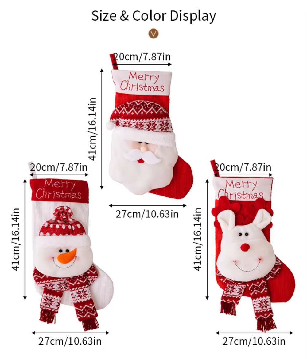 1 pezzo, calza di Natale 3D co - Christmas Stocking Hanging recensione e prezzo