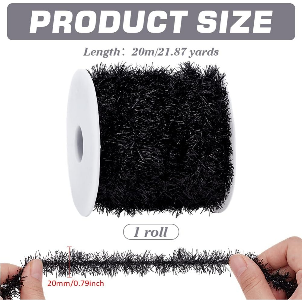 21.8 Metri Ghirlanda Nera Sott - Tinsel Garland Decoration recensione e prezzo
