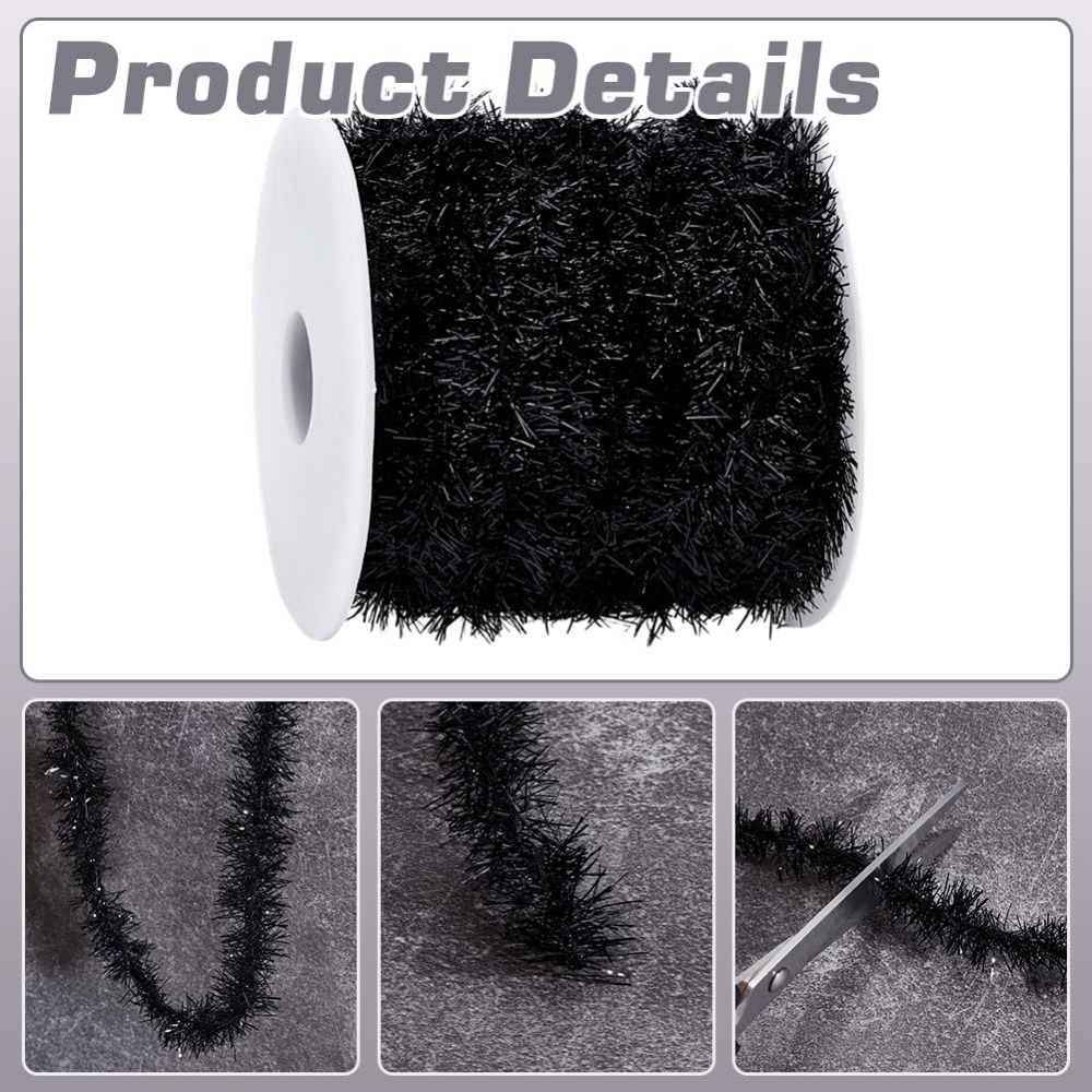21.8 Metri Ghirlanda Nera Sott - Tinsel Garland Decoration recensione e prezzo