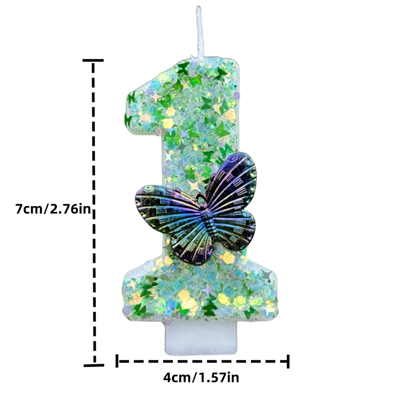 1Pc Verde Paillettes Numero 0- - Holiday Candle Set recensione e prezzo